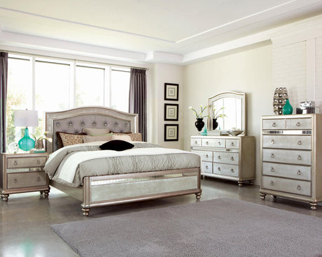 Coaster Bling Game 5-piece Eastern King Bedroom Set Platinum
