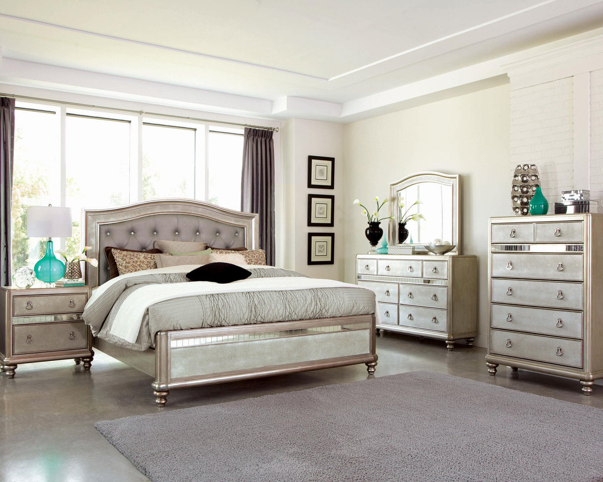 Coaster Bling Game 5-piece Queen Bedroom Set Metallic Platinum