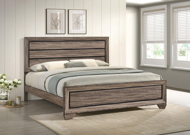 Coaster Kauffman Wood Eastern King Panel Bed Washed Taupe
