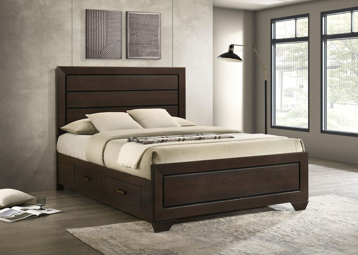 Coaster Kauffman Wood Queen Storage Panel Bed Dark Cocoa