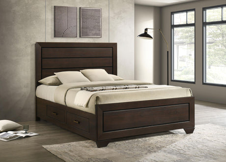 Coaster Kauffman Wood Queen Storage Panel Bed Dark Cocoa