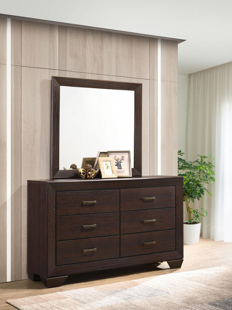 Coaster Kauffman 6-drawer Dresser with Mirror Dark Cocoa