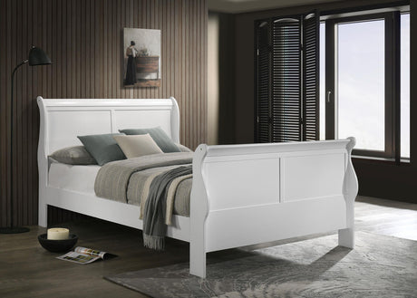 Coaster Louis Philippe Wood Full Sleigh Bed White