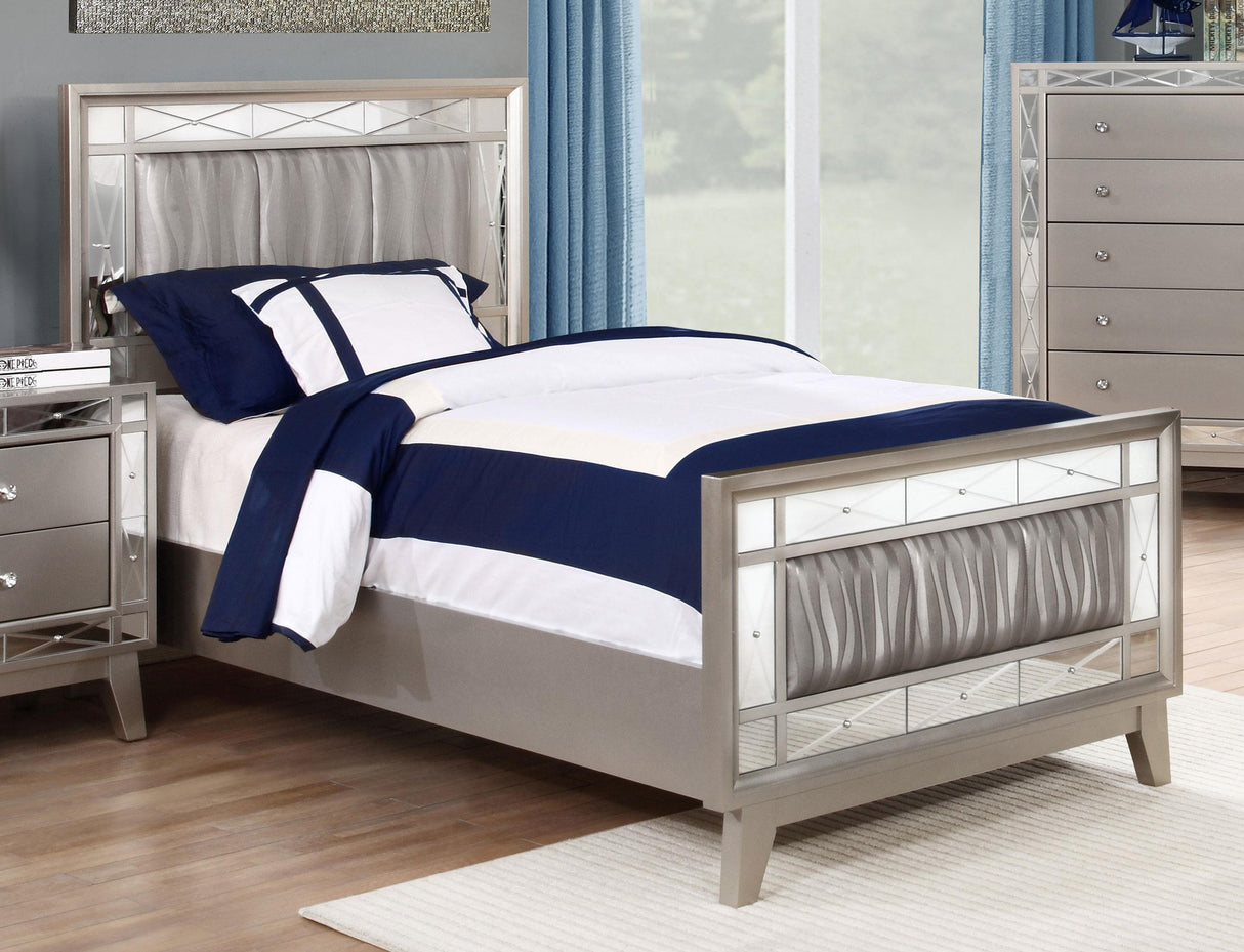 Coaster Leighton Wood Twin Panel Bed Metallic Mercury