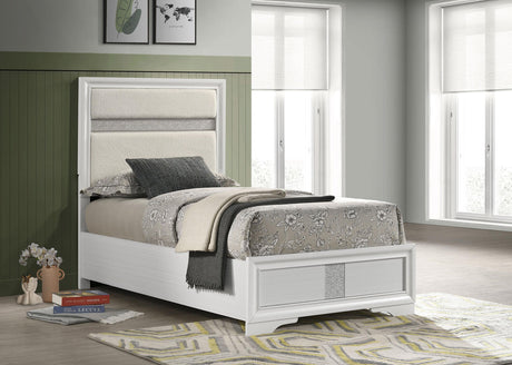 Coaster Miranda 54-inch Upholstered Twin Panel Bed White