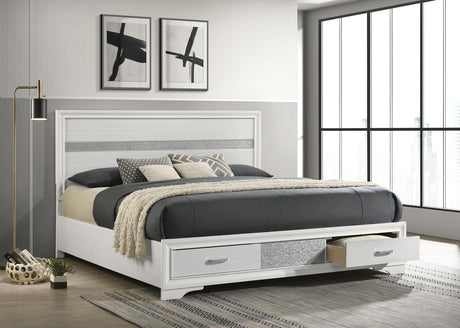 Coaster Miranda 51-inch Wood Eastern King Storage Panel Bed White