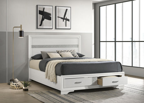 Coaster Miranda 51-inch Wood Queen Storage Panel Bed White