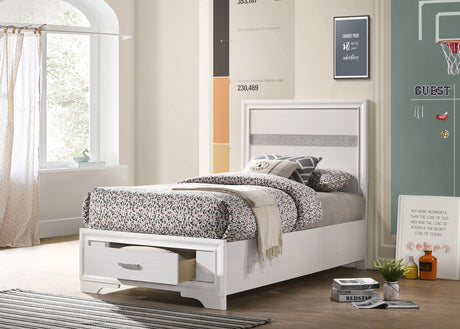 Coaster Miranda 51-inch Wood Twin Storage Panel Bed White