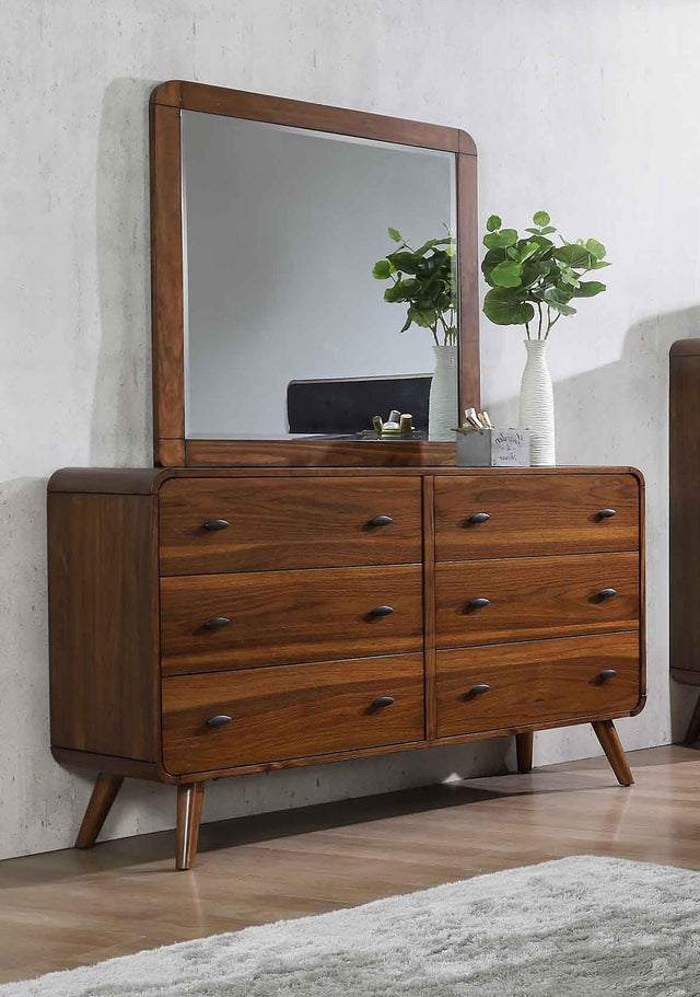 Coaster Robyn 6-drawer Dresser with Mirror Dark Walnut