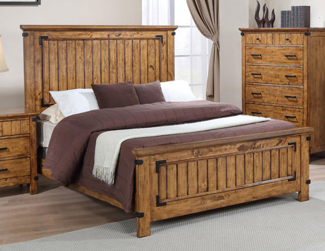 Coaster Brenner Wood Queen Panel Bed Rustic Honey