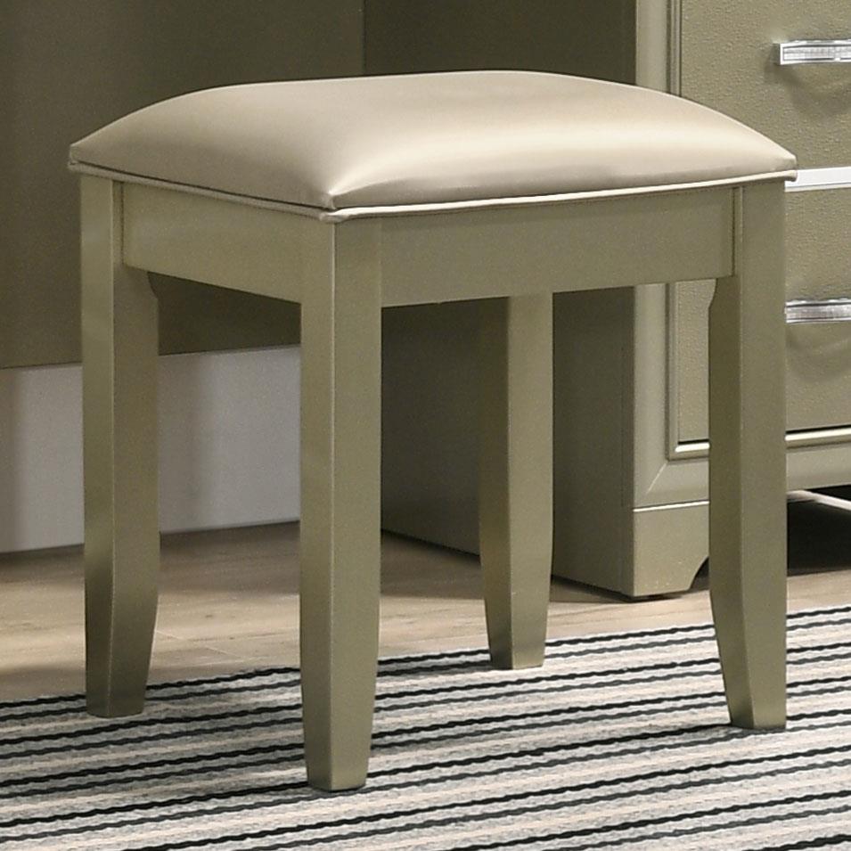 Coaster Beaumont Square Upholstered Vanity Stool Champagne