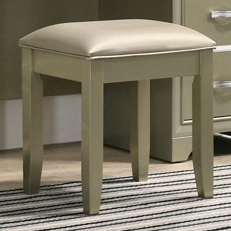 Coaster Beaumont Square Upholstered Vanity Stool Champagne