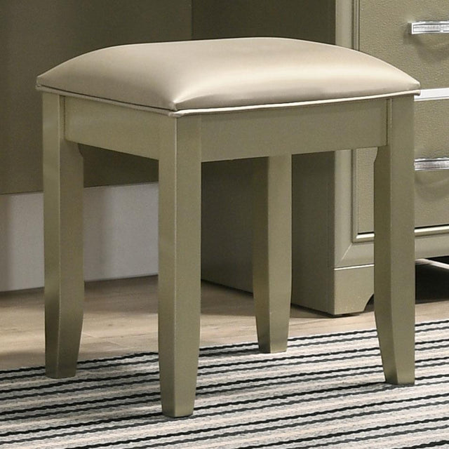 Coaster Beaumont Square Upholstered Vanity Stool Champagne