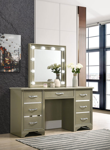Coaster Beaumont 7-drawer Vanity Set with Lighting Champagne