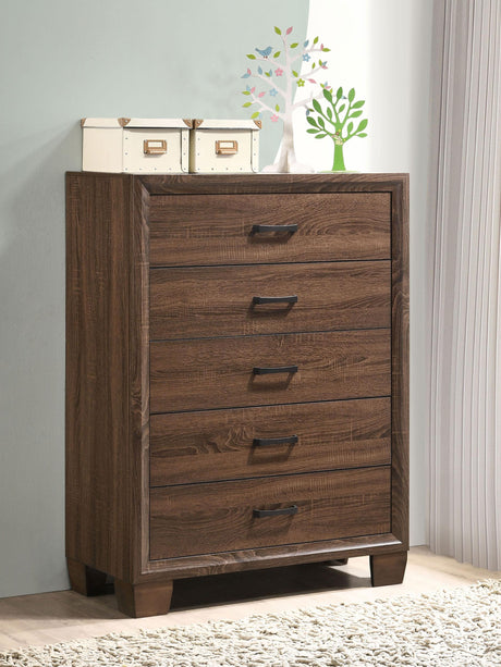 Coaster Brandon 5-drawer Bedroom Chest Warm Brown