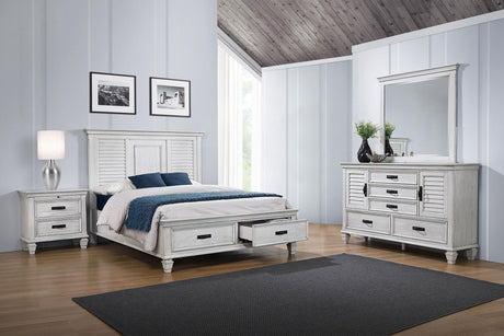 Coaster Franco 4-piece Eastern King Bedroom Set Distressed White