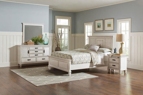 Coaster Franco 4-piece Eastern King Bedroom Set Distressed White