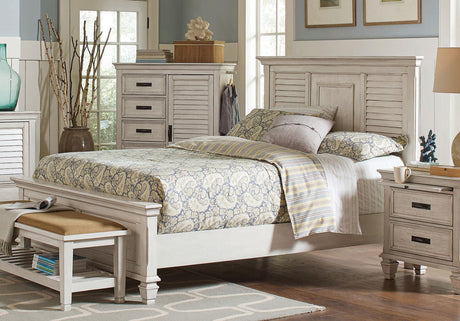 Coaster Franco Wood Queen Panel Bed Distressed White