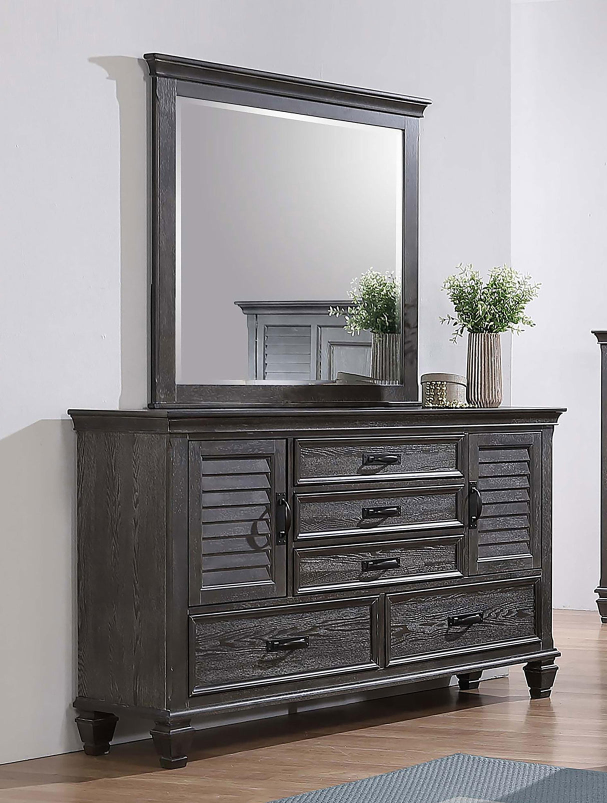 Coaster Franco 5-drawer Dresser with Mirror Weathered Sage