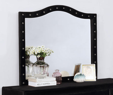 Coaster Deanna Upholstered Dresser Mirror Black