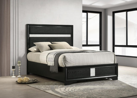 Coaster Miranda 54-inch Upholstered Full Panel Bed Black