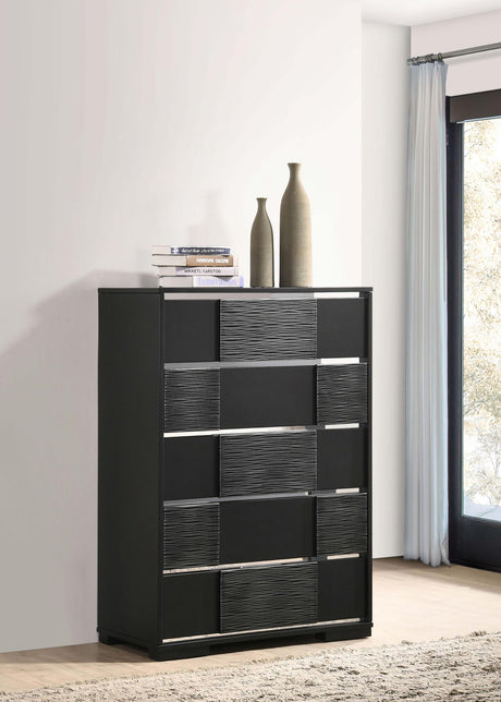 Coaster Blacktoft 5-drawer Bedroom Chest Black