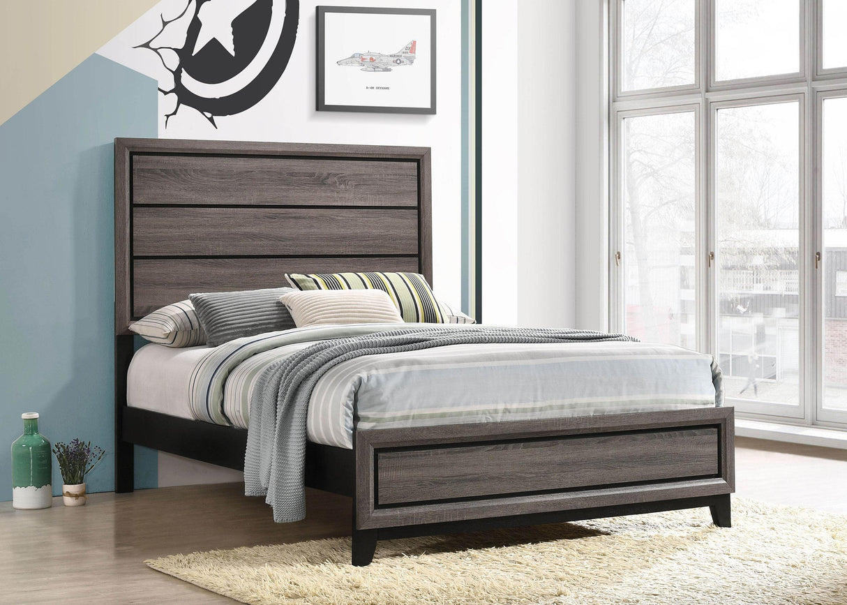 Coaster Watson Wood Full Panel Bed Grey Oak