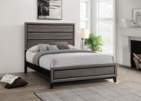 Coaster Watson Wood Queen Panel Bed Grey Oak