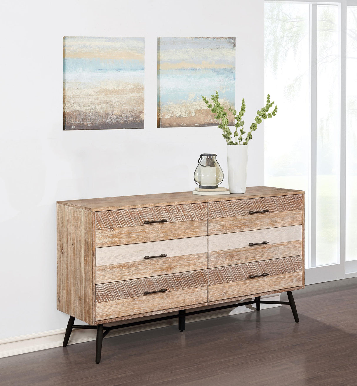 Coaster Marlow 6-drawer Dresser Rough Sawn Multi