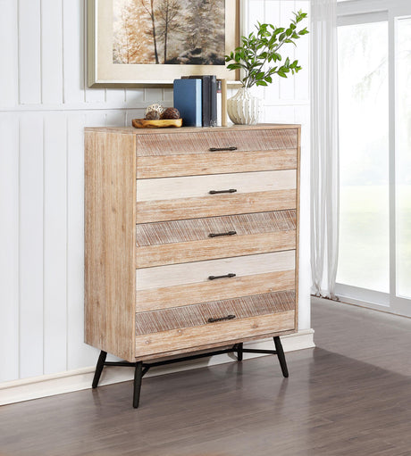 Coaster Marlow 5-drawer Bedroom Chest Rough Sawn Multi