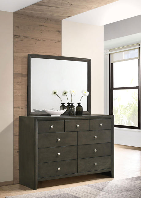 Coaster Serenity 9-drawer Dresser with Mirror Mod Grey