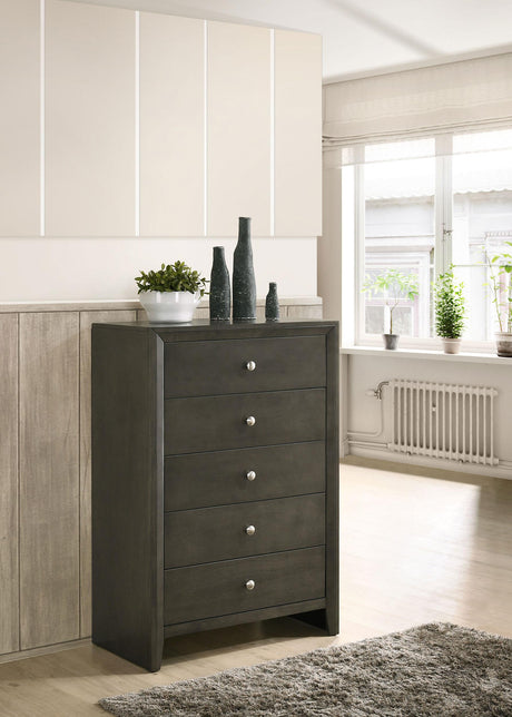 Coaster Serenity 5-drawer Bedroom Chest Mod Grey