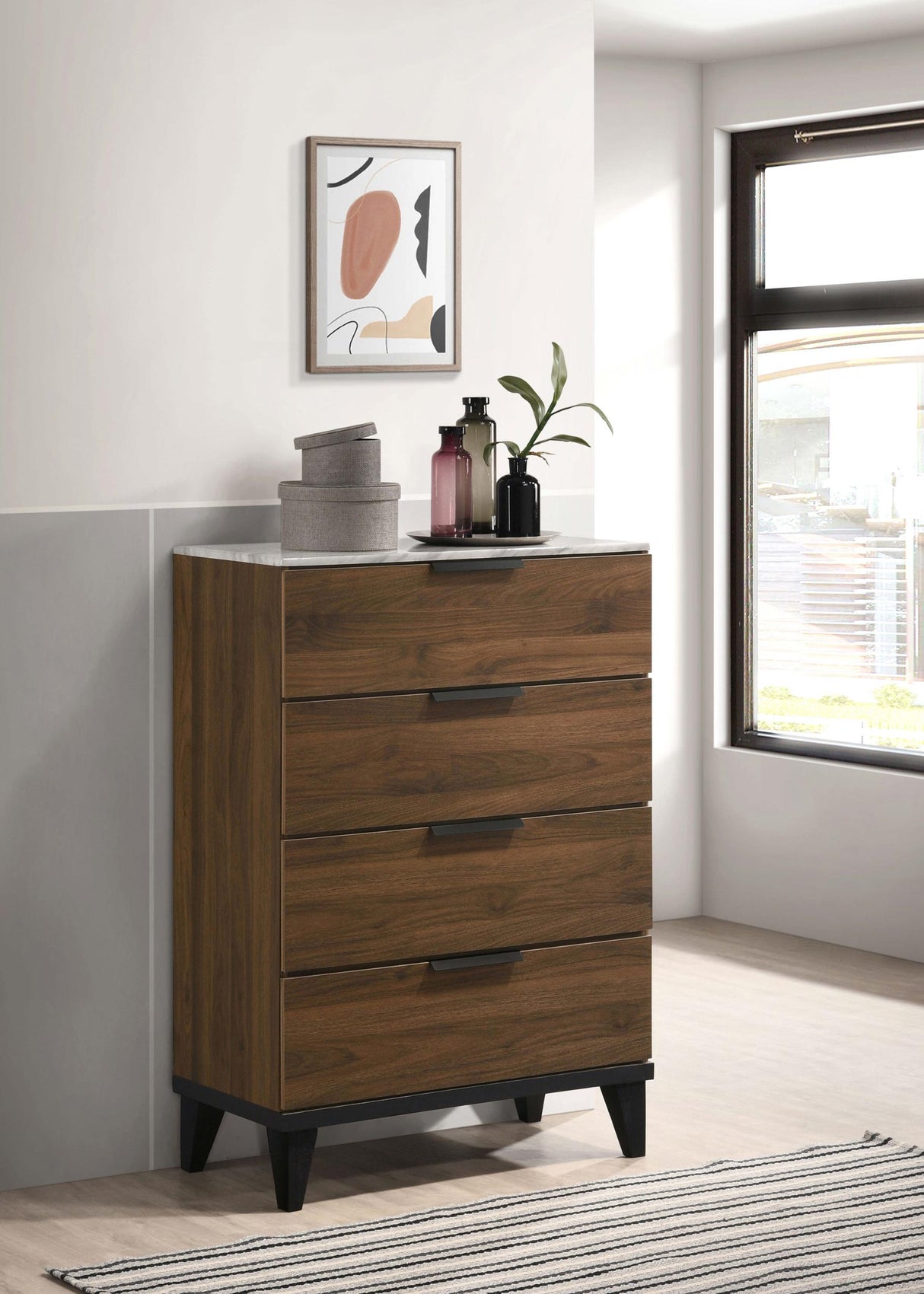 Coaster Mays 4-drawer Bedroom Chest Walnut