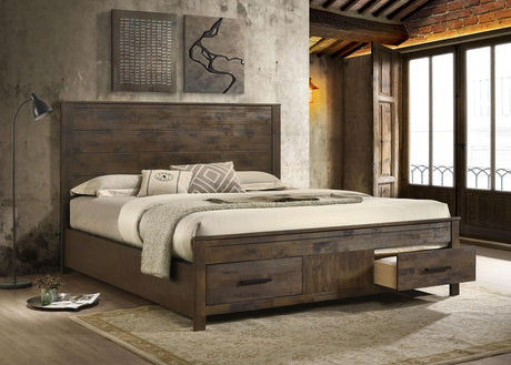 Coaster Woodmont California King Storage Bed Rustic Golden Brown