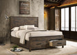 Coaster Woodmont Wood Queen Storage Panel Bed Rustic Golden Brown