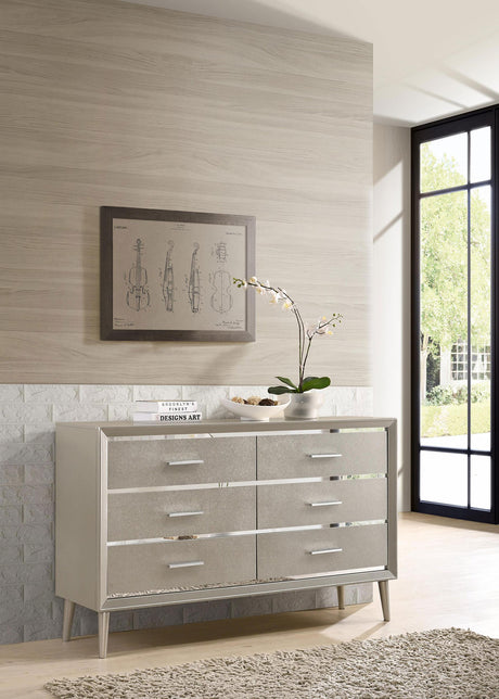 Coaster Ramon 6-drawer Dresser Metallic Sterling