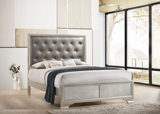 Coaster Salford Wood Eastern King Panel Bed Metallic Sterling