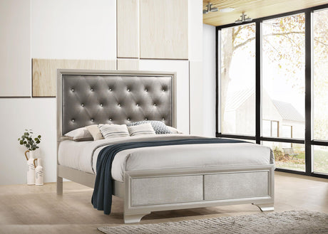 Coaster Salford Wood Queen Panel Bed Metallic Sterling
