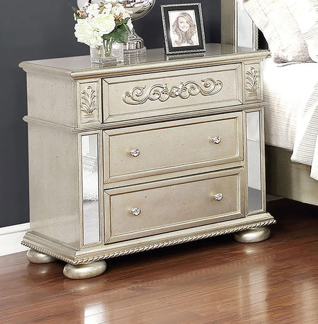 Coaster Heidi 3-drawer Nightstand Metallic Platinum