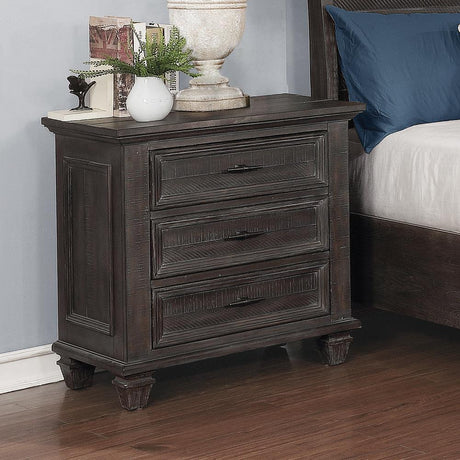 Coaster Atascadero 3-drawer Nightstand Weathered Carbon