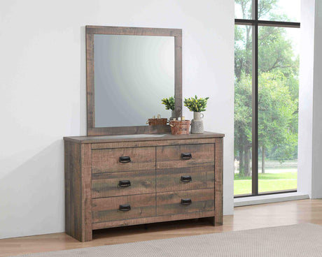 Coaster Frederick 6-drawer Dresser with Mirror Weathered Oak