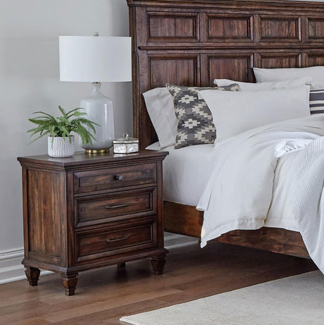 Coaster Avenue 3-drawer Nightstand Weathered Burnished Brown