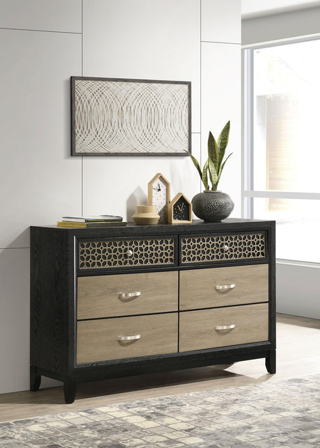 Coaster Valencia 6-drawer Dresser Black