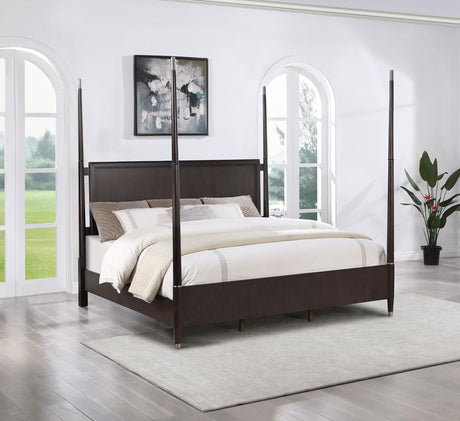 Coaster Emberlyn Wood Eastern King Poster Bed Brown