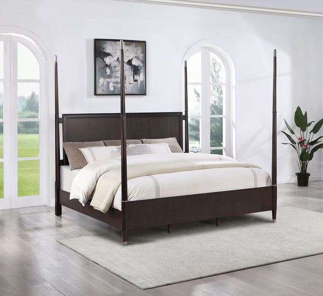 Coaster Emberlyn Wood Eastern King Poster Bed Brown