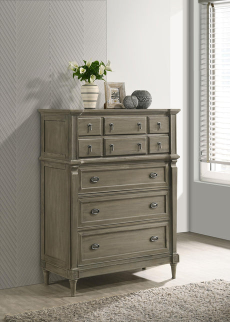 Coaster Alderwood 5-drawer Bedroom Chest French Grey