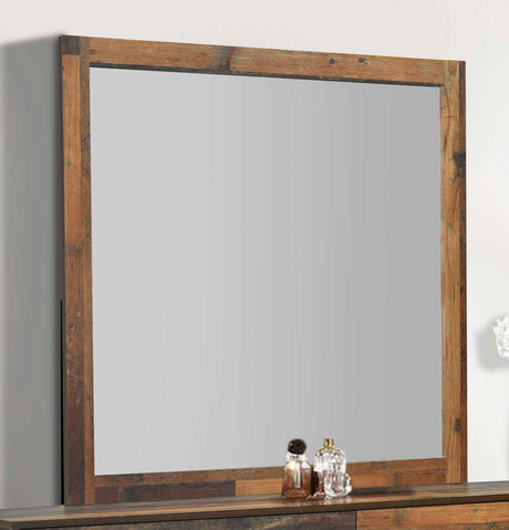 Coaster Sidney Dresser Mirror Rustic Pine