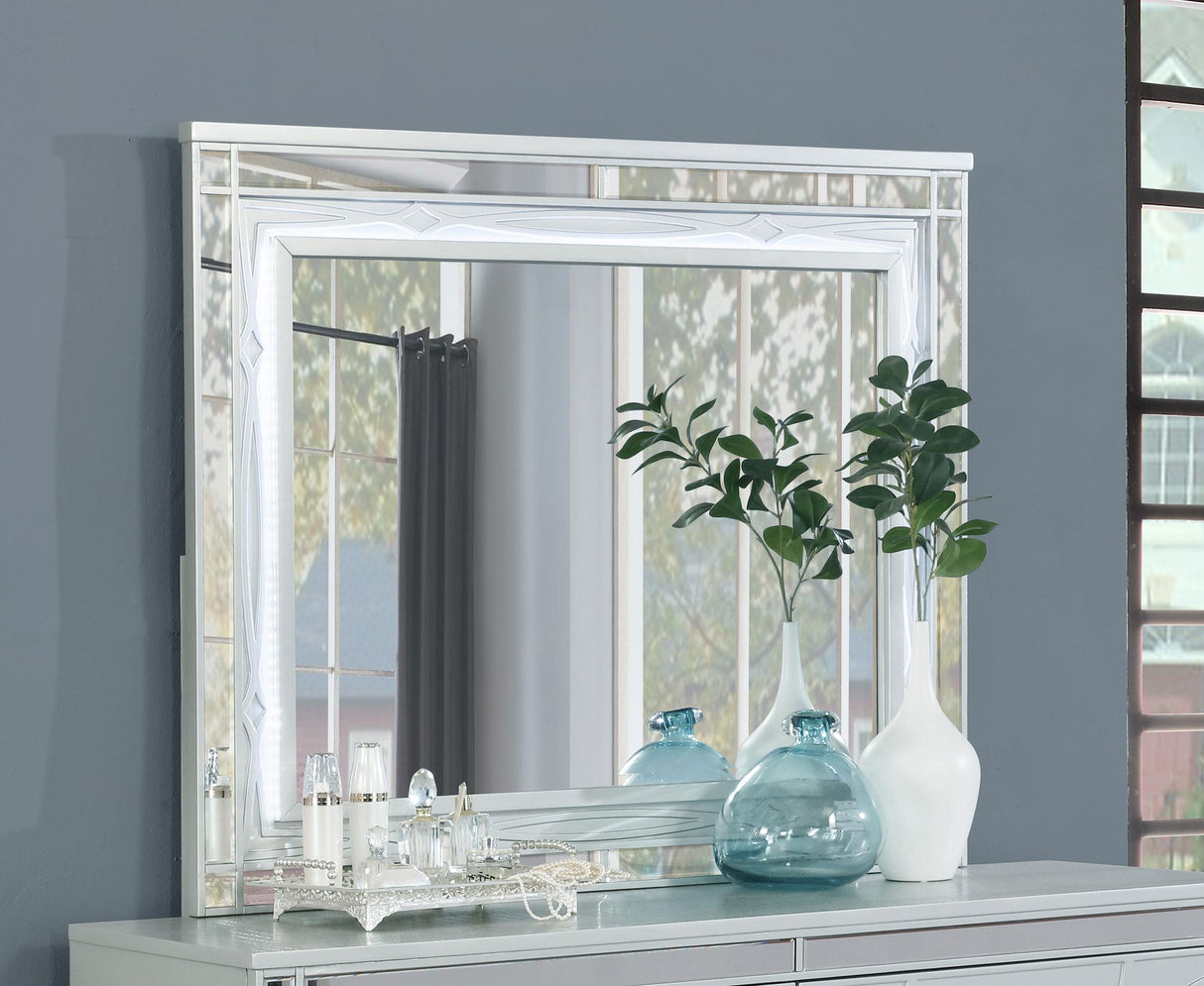 Coaster Gunnison Dresser Mirror Silver Metallic