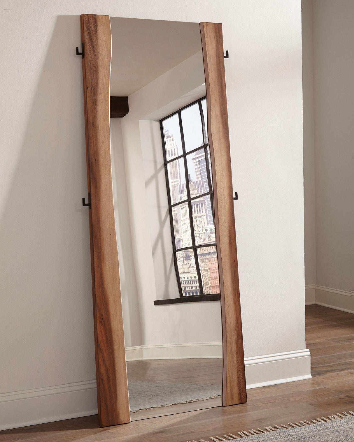 Coaster Winslow 31 x 76 Inch Standing Floor Mirror Smokey Walnut