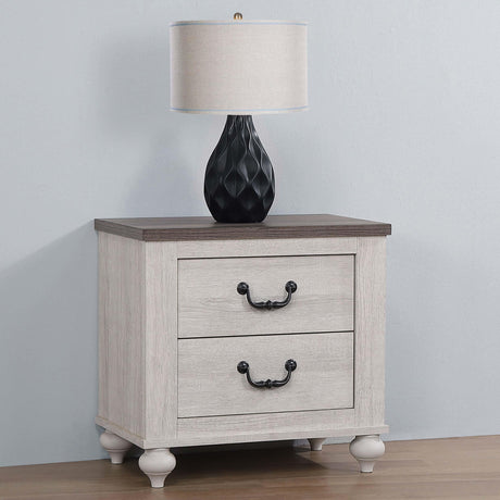 Coaster Stillwood 2-drawer Nightstand Vintage Linen
